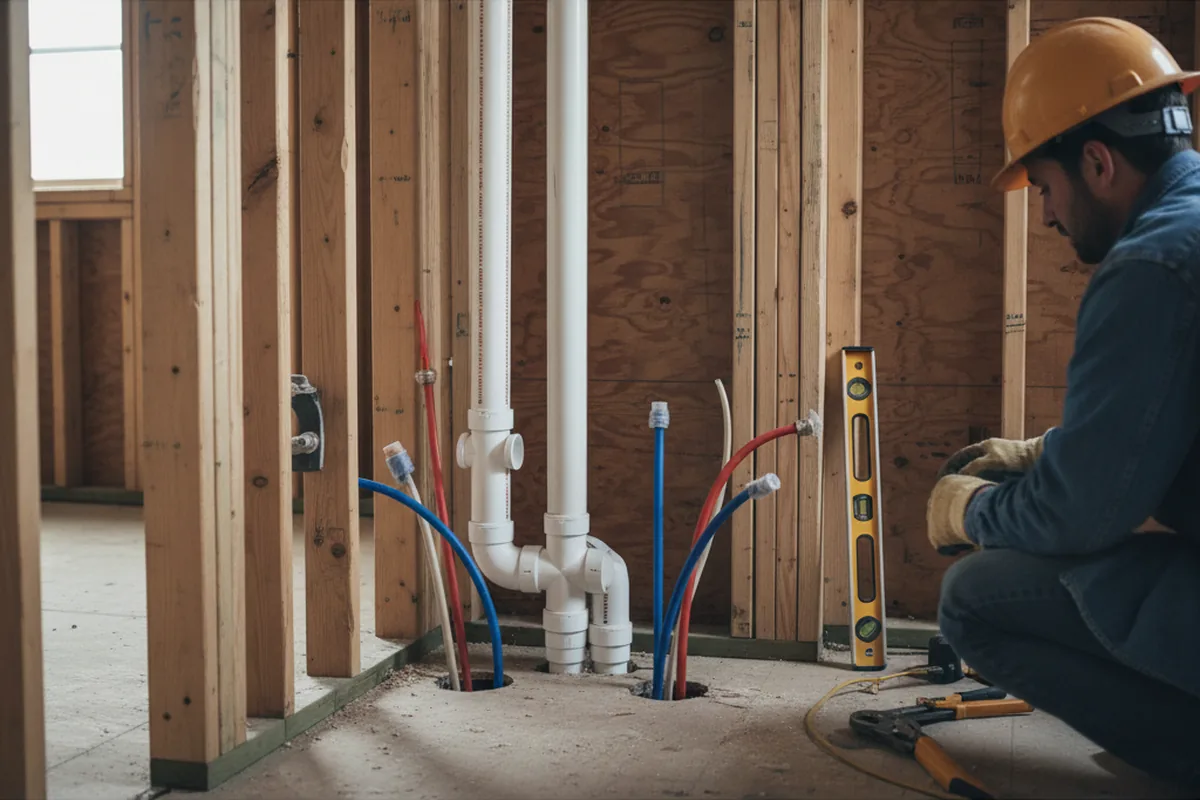 Drain and supply rough-in during Leak Detection in Stillwater