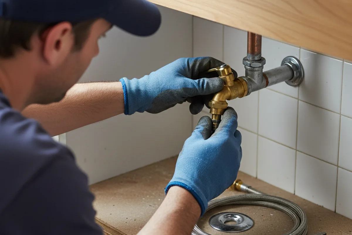 Shutoff valve and fitting work during Well Pump Repair in Stillwater